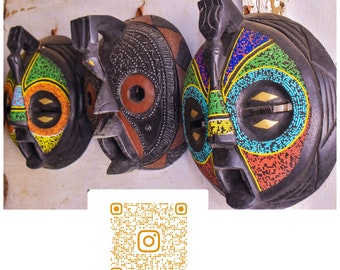 Round Masks - Unique Circular Designs - Handcrafted Artistry for Style and Safety/Set of 3