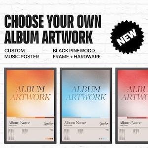 Escolha seu próprio pôster de álbum | Pôster de álbum personalizado | Capa de álbum | Pôster de lista de faixas | Impressão de pôster | Pôster minimalista | Decoração de parede Presentes musicais
