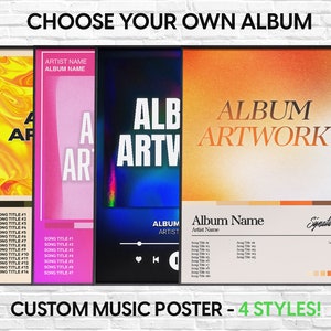 SET OF 3 - Choose Your Own Album Poster + Style | Custom Album Poster | Album Cover | Tracklist Poster | Poster Print | Wall Decor Gifts