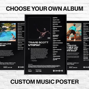 Choose Your Own Album Poster | Custom Album Poster | Album Cover | Tracklist Poster | Poster Print | Large Poster | Wall Decor Music Gifts