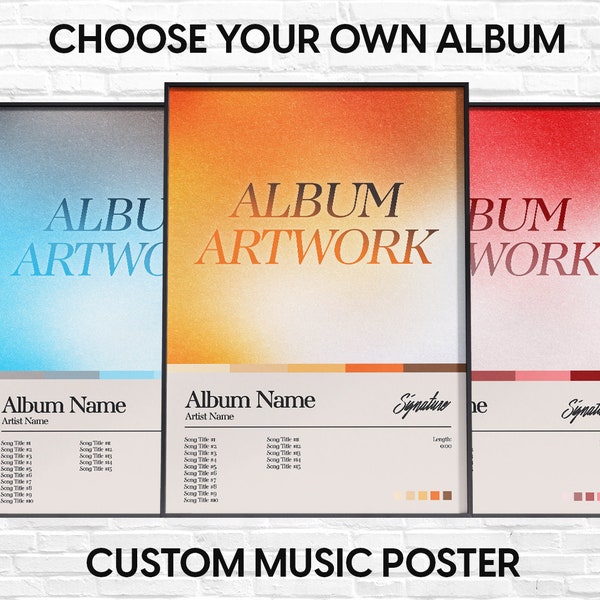 Choose Your Own Album Poster | Custom Album Poster | Album Cover | Tracklist Poster | Poster Print | Minimal Poster | Wall Decor Music Gifts
