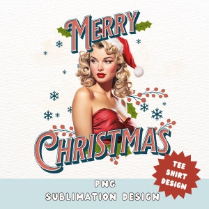 Merry Christmas PNG, Sublimation Design for a T-shirt, Christmas Sublimation, Vintage Christmas PNG Sublimation