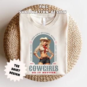 Pin Up Cowgirl Girl PNG, Sublimation Design for a T-shirt, Vintage Sublimation, Pin Up PNG, Cowboy png