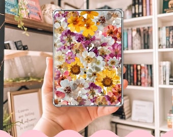 押し花のKindle用挿入物、花柄電子書籍リーダー用印刷可能（デジタルダウンロード）