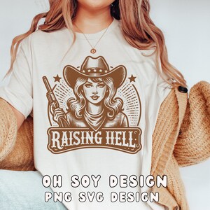 Rarising Hell SVG PNG, Schnittdatei, Cowgirl svg png, Cowboy Western svg png, Sublimation