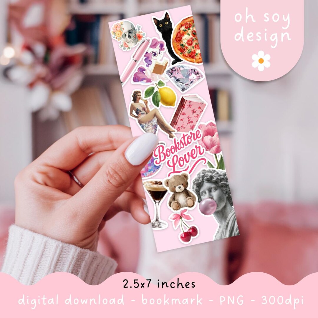 Journal Sticker Printable Bookmark PNG, Christmas Bookmark, Digital ...