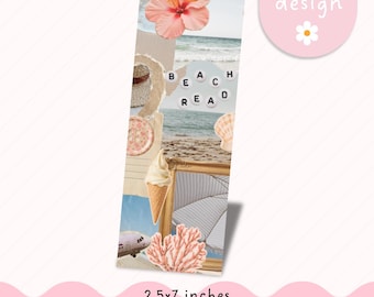 Beach Read Printable Bookmark PNG, Summer bookmark, digital download