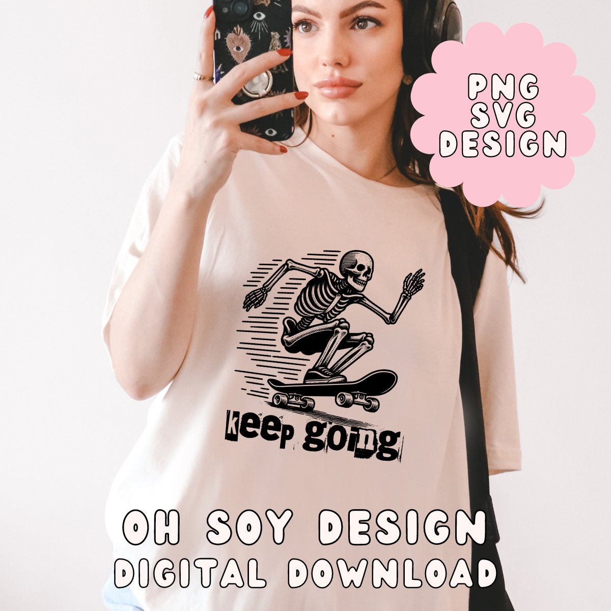 Keep Going SVG PNG, Cut File, Skeleton Skater Svg Png, Sublimation ...