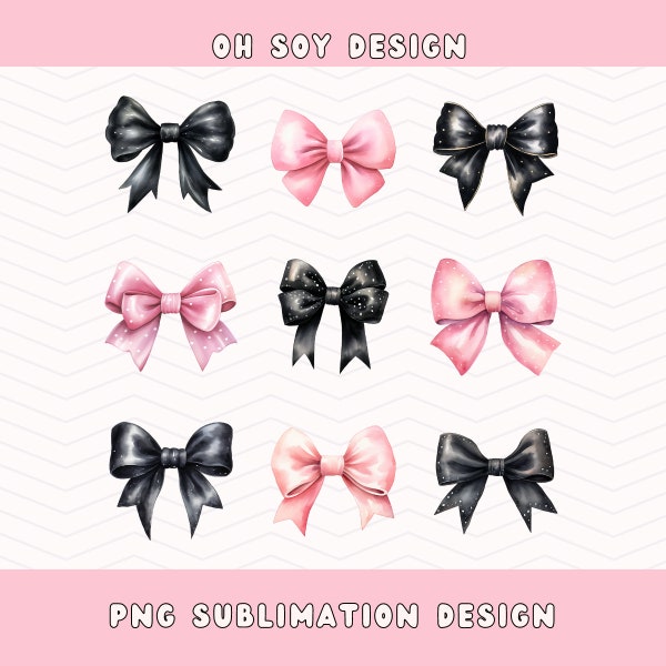 Black Bows PNG, Coquette Bow Collage PNG,  Black Bows png, Goth Girl Era Png, Digital Download, Trendy Png, Preppy Goth Design