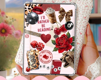 Cheetah Kindle Insert PNG, Red Reader Design (Digital Download)