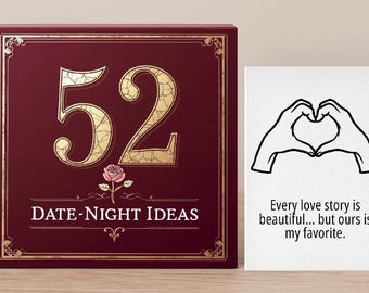 52 Date Night Ideas Scratch-Off Couples Game – Fun, Romantic & Spontaneous Dates for Him and Her, Wedding, Anniversary, Valentine’s Gift