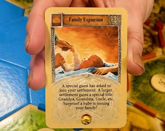 Catan Pregnancy Announcement Development Card | Unofficial Settlers of Catan Expansion Gift | Custom Baby Reveal Game Piece