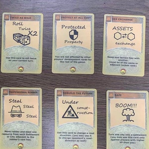 Cartes de développement de Catane - Cartes de développement non officielles fabriquées par des fans l Module complémentaire non officiel des Colons de Catane l Mise à niveau de Catane l extension non officielle