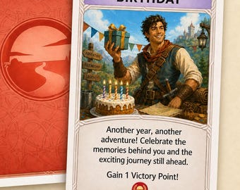Custom Catan Birthday Development Card – Fan Made 6th Edition Style Card | Personalized Settlers of Catan Birthday Gift | Girl or Boy