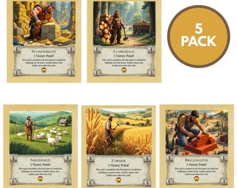Profession Scenario Cards compatible with Catan's Settlers of Catan, Catan fan made Expansions, Catan Accessories and Replacement Parts