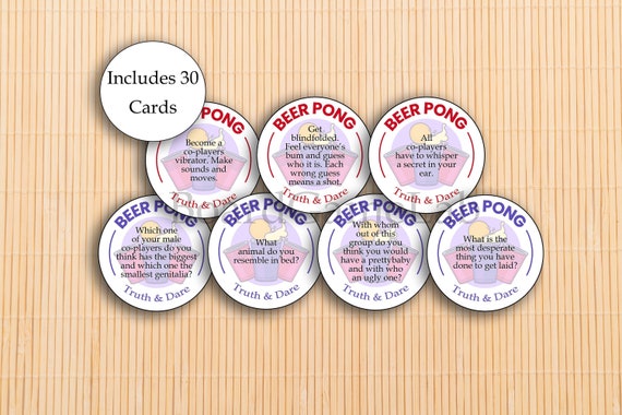 Beer Pong Truth &amp; Dare Questions Drink If Game Bachelorette - Etsy ...