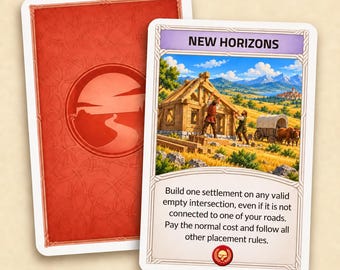 Catan-ontwikkelingskaart op maat – New Horizons, 6e en 5e editie, 2 exemplaren