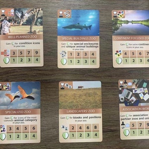 Ark Nova Unofficial 6  extra Final Scoring Cards l Ready to ship l fan made extension, Ark nova board game addition l Arch Nova Extension