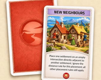 Catan-kaart voor een eigen ontwikkeling – Nieuwe Buren, 6e en 5e editie, 2 exemplaren