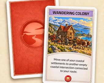 Catan-kaart voor eigen ontwikkeling – Zwervende Kolonie, stijlen van de 6e en 5e editie, 2 exemplaren
