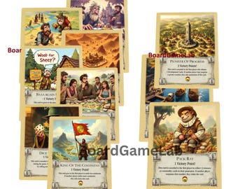 10 Fan made Victory Cards compatible with Catan's Settlers of Catan, Victory Point Fan made extension, Catan game night