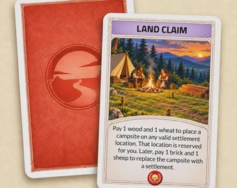 Catan-kaart voor aangepaste ontwikkeling – Grondclaim, stijlen van de 6e en 5e editie, 2 exemplaren