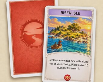 Catan-kaart voor eigen ontwikkeling – Risen Isle, stijlen van de 6e en 5e editie, 2 exemplaren