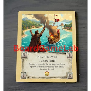 Pirate Slayer - Special Victory Point compatibel met Catan's Kolonisten van Catan, Victory Point Door fans gemaakte uitbreiding, Catan-gameavond