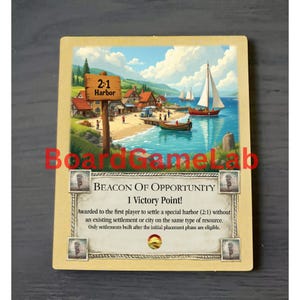 Beacon of Opportunity - Havenstrategiekaart compatibel met Catan's Settlers of Catan, Victory Point Door fans gemaakte uitbreiding, Catan-gameavond