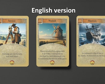 24 cartes de développement de Catan - version anglaise - cartes de développement non officielles créées par des fans l ajout non officiel des colons de catan l mise à niveau de Catan