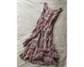 Vintage René Derhy Floral Midi Dress – Romantic Cottagecore Dress – French Boho Fairycore Summer Dress