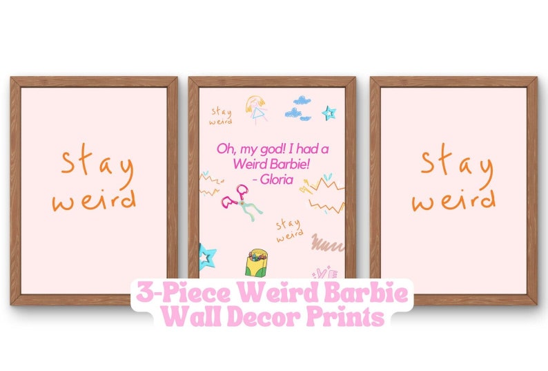 3-teilige Barbie-Wand-Dekor-Drucke, Barbie-Rosa-Druck, druckbares Klassenzimmer-Lehrer-Poster, trendige Art Print Teen Room Decor Bild 1