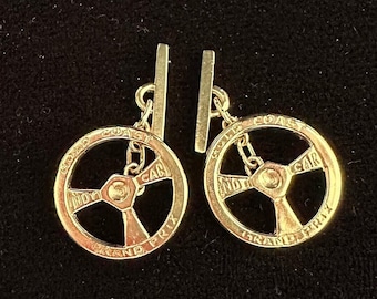 9ct Solid Gold Cufflinks Indy CAR Steering Wheel 29mm - Commemorating the        1st Australian Indy Car GRAND PRIX Gold Coast 1991