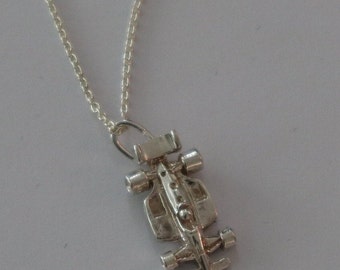 Brand New S/S .925 Indy Car Pendant Charm 20x10x4mm & Cable chain 45cm long-Commemorating 1st Australian INDY Car GRAND PRIX-Gold Coast 1991