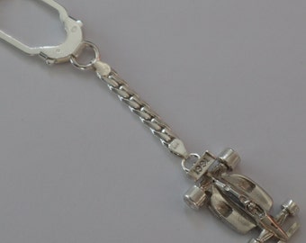 S/S .925 KeyChain-Spinning Wheels Car 32x19x6.5mm-19.3 gr. & Snake chain -Lenght 117mm- 1st Australian INDY Car GRAND PRIX-Gold Coast 1991-