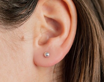 STERLING SILVER Sphere Stud EARRINGS or use as stud nose | One left !!