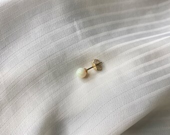 9kt GOLD Single Stud EARRING with 1 x Genuine Australian White Opal or use as stud nose | One left!!
