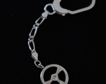 Brand New S/S 925 Steering Wheel 19mm Key Chain & Figaro1+1 Chain-Tot 106mm Commemorating 1st Australian INDY Car GRAND PRIX-Gold Coast 1991