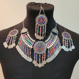 Afghan necklace set full necklace set Vintage necklace set