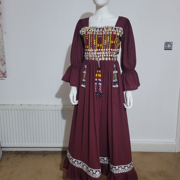 maxi dress European Arab Asian Clothes Afghani Maxi Afghan Dresses