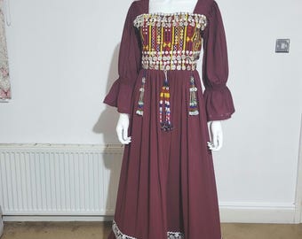 From 1950 to 1970s design maxi dress European Arab Asian Clothes Afghani Maxi Afghan Dresses