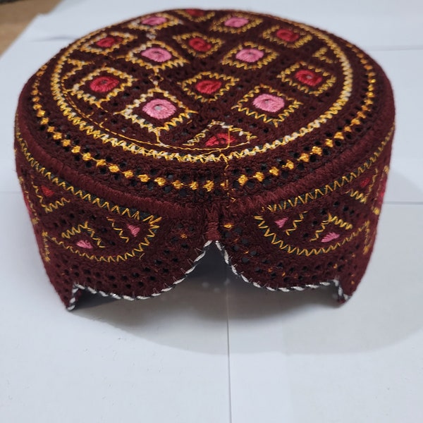 Chapeau baloutche Kandahari khuwalei sindihi Topi petite taille