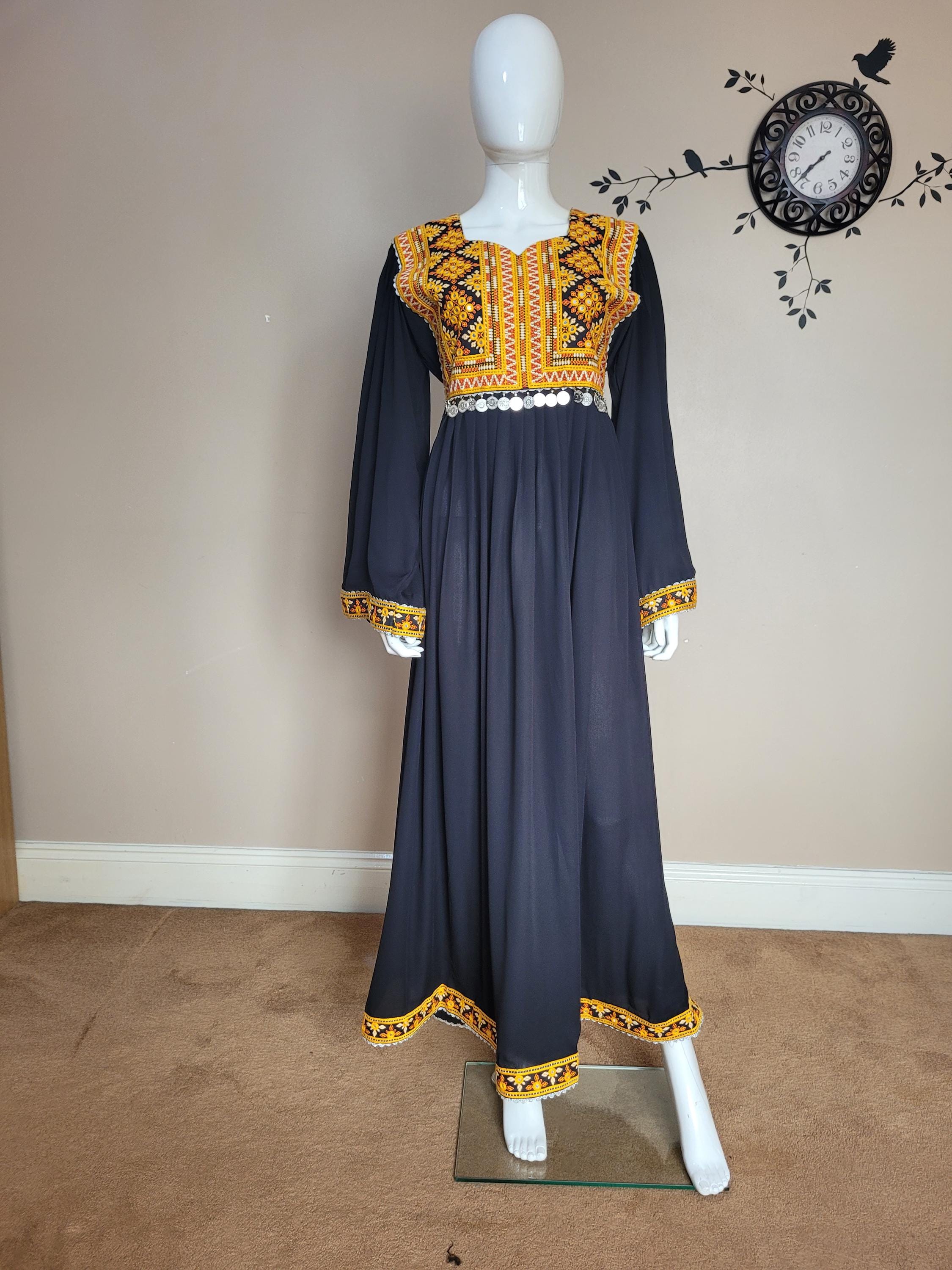 maxi dress European Arab Asian Clothes Afghani Maxi Afghan Dresses