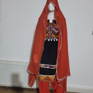 Gandea Afghani three pieces suit kuchi dress European Arab Asian Clothes Afghani Afghan Dresses