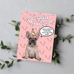Bouledogue français/carte d'anniversaire/drôle/mignon/chien/animal de compagnie/ pour lui