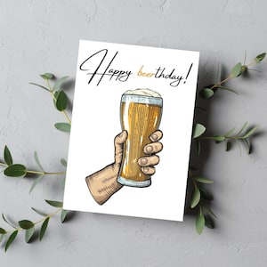 Birthday card/Greeting Card/Funny/Beer/ For him
