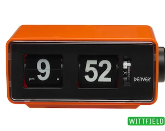 1970s radio alarm clock folding number alarm clock Denver flip clock radio in original packaging orange like new Germany