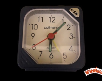 1970s Alarm Clock Pollmann Quartz electric travel alarm clock battery operated Austria