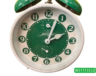 Meccanismo Staiger degli anni &#39;70. Sveglia Elegante orologio da tavolo Germania verde e bianco