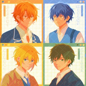 4pcs SSMY KGHR Mini Anime Art Prints / cute bl anime art prints / cute anime sticker pack / 5x5 bl anime prints / 5x5 cute art postcard